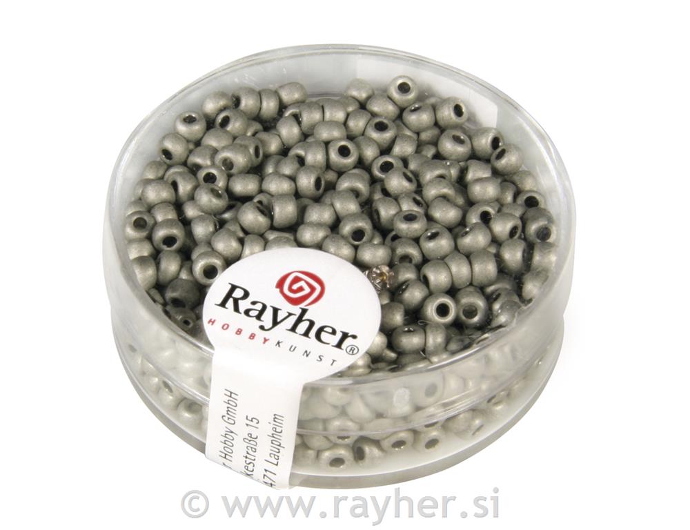 Perle metalic, okrogle, srebrne, 2,6 mm o, 17 g