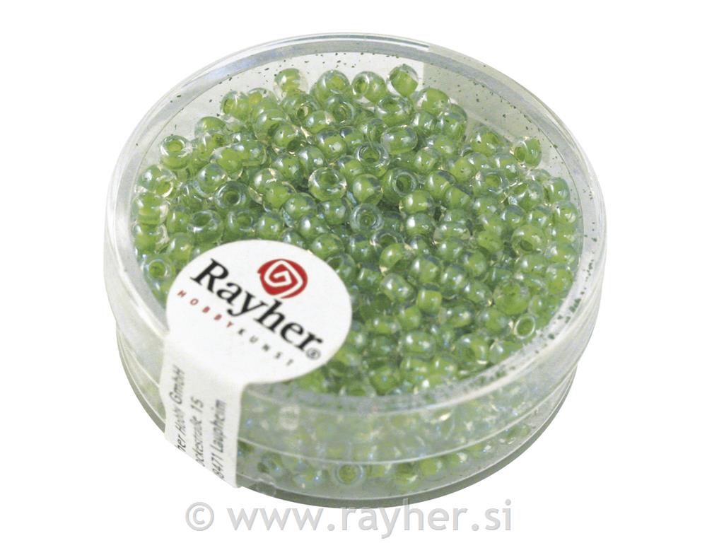 Perle "Arktika", okrogle, svetleče, zelene, 2,6 mm o, 17 g