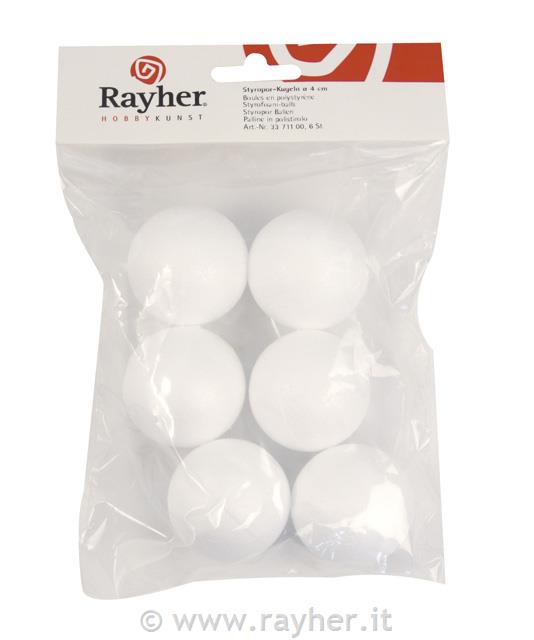 Styrofoam balls, 3 cm, tab-bag 8 pcs.