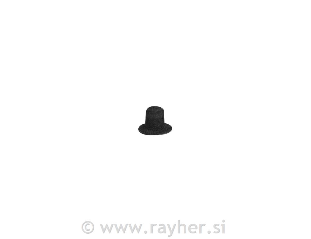Žametno svilen klobuk, 20 mm, črn, 2 kom.