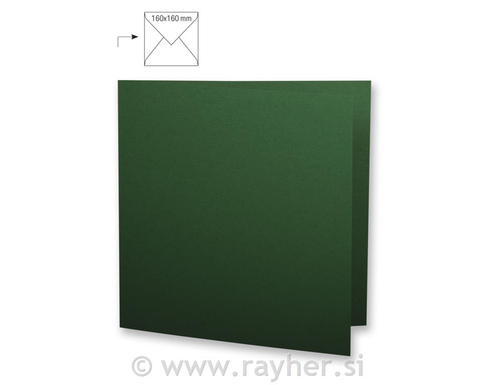 Vizitka kvadratna dvojna 15x15cm, temno zelena