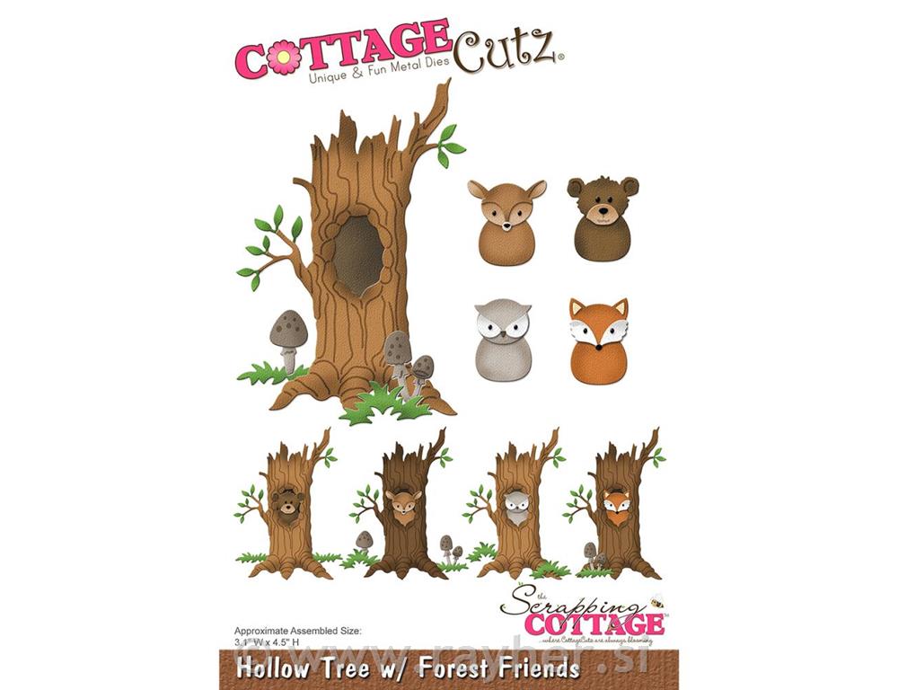 Šablone CottageCutz, Hollow Tree & Forest Friends