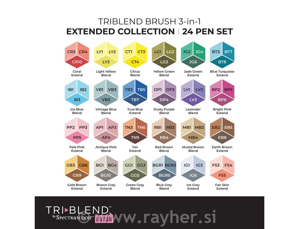 TriBlend Brush flomastri -Extended Collection, set 24