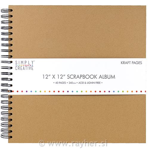 Scrapbooking Album Simply, 40-listni, 30x30cm, Kraft